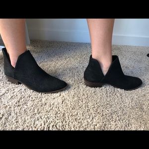 Lucky Bashina Black Cutout Heeled Boots